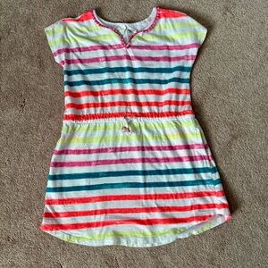 Old Navy Pink Red Sundress Casual Crew Neck
